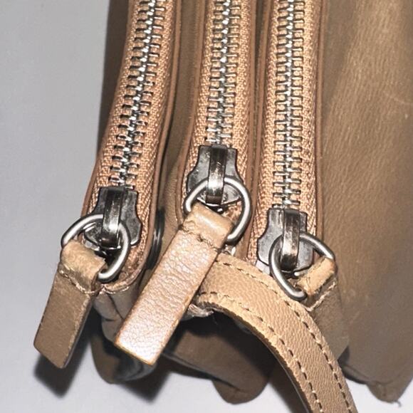 Authentic CELINE Calf Skin Trio Bag Shoulder Bag Crossbody Bag Beige - Small - Picture 11 of 16